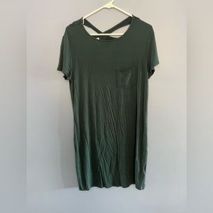 Maurices Dark Green Cross-Back Midi Dress